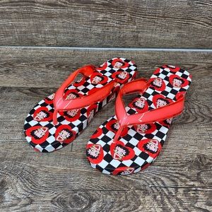 Betty Boop WMNS Checkered Flip Flops